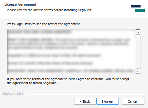 License Agreement page with the I Agree button